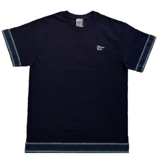 Men's T-shirts designed with fringed denim